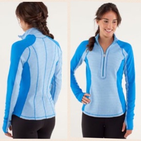lululemon athletica Tops - LULULEMON Blue Run U Turn Pullover - Size 8